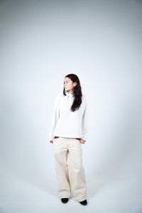 White Canvas Mule Jeans