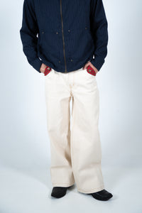 White Canvas Mule Jeans
