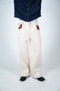 White Canvas Mule Jeans