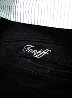 Jet Black Pleated Jeans