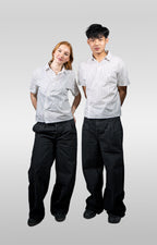 Jet Black Pleated Jeans