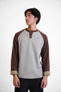 Brown Plaid Henley