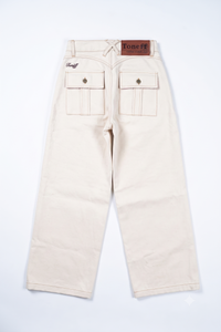 White Canvas Mule Jeans