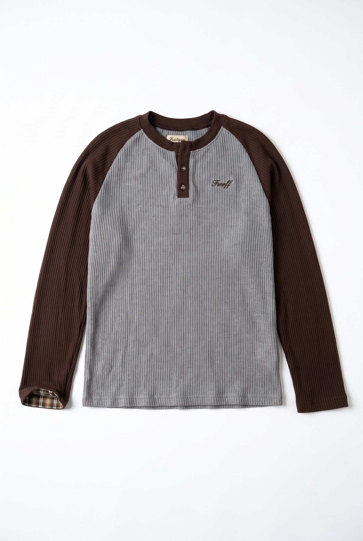 Brown Plaid Henley